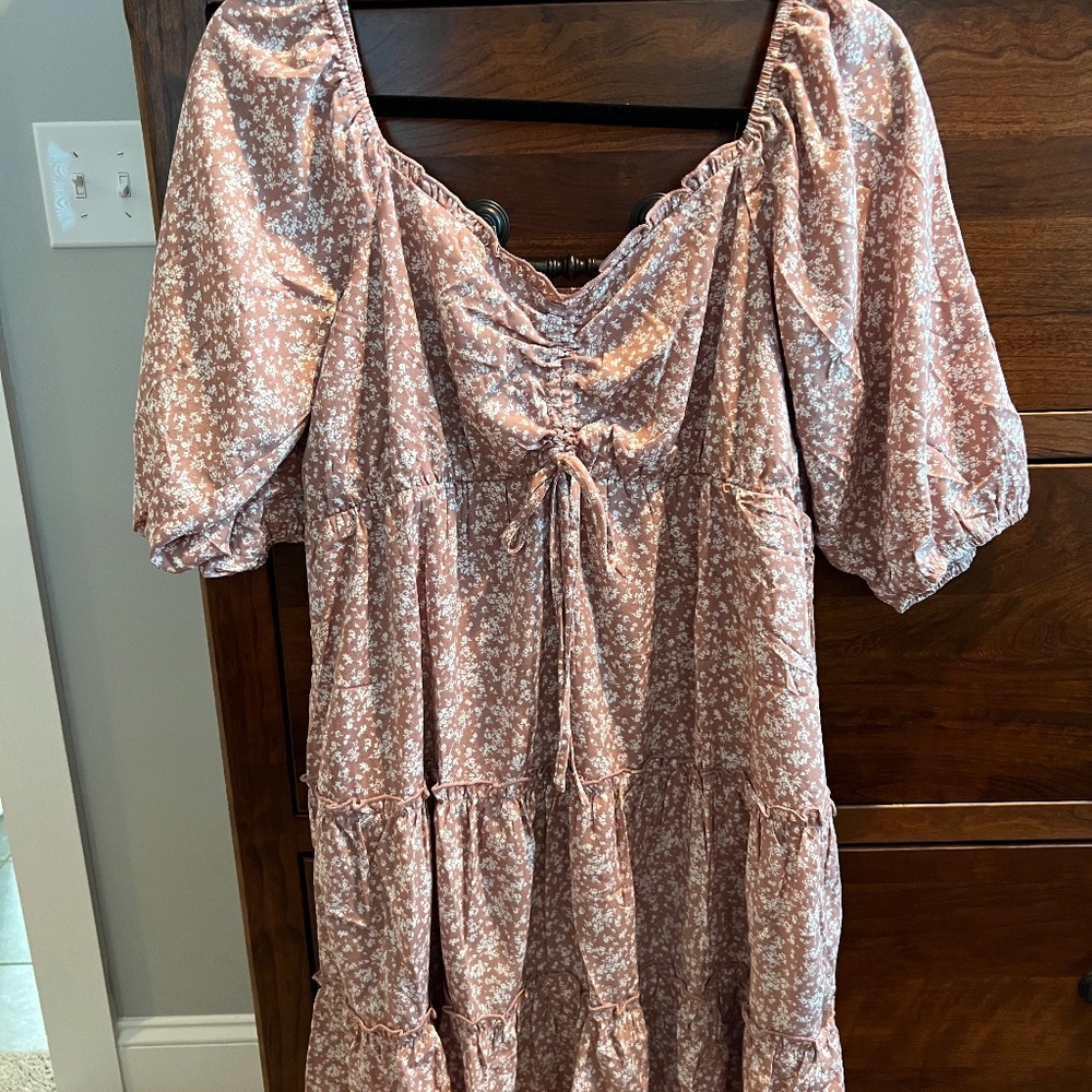 L Love Junior's Pink/White Dress Size Medium